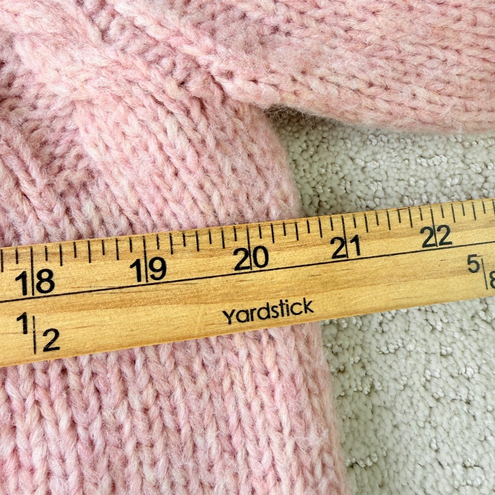 Madewell Harwood Cableknit Mockneck Cardigan Sweater Heather Blush Pink NC660 XS - Picture 6 of 11